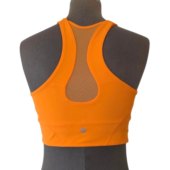 Lululemon Mesh-Back Train Bra *Medium Support, A/B Cup Orange Frappe Size 8 - Picture 3 of 10